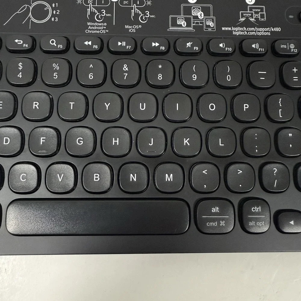 Logitech K480 Bluetooth Multi-Device Keyboard Black Yellow Wireless Universal